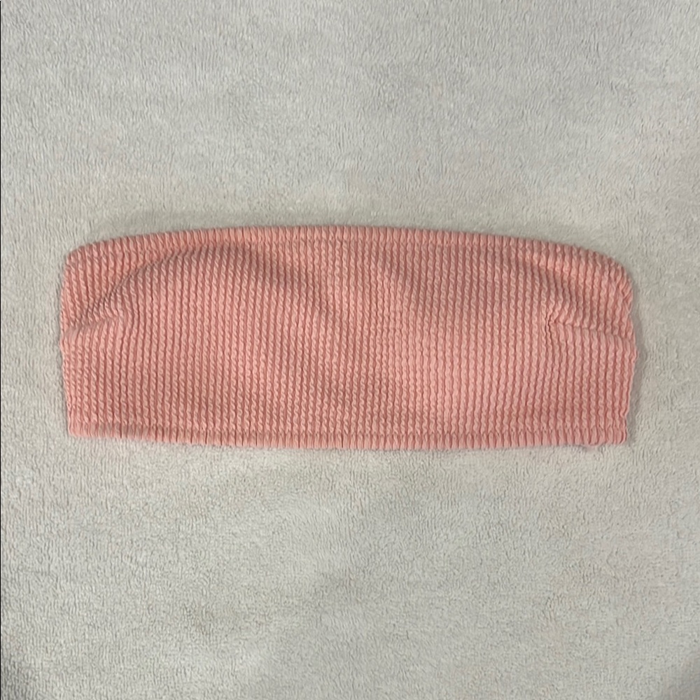 H&M Women’s Pink Ribbed Bikini Top- Size 2